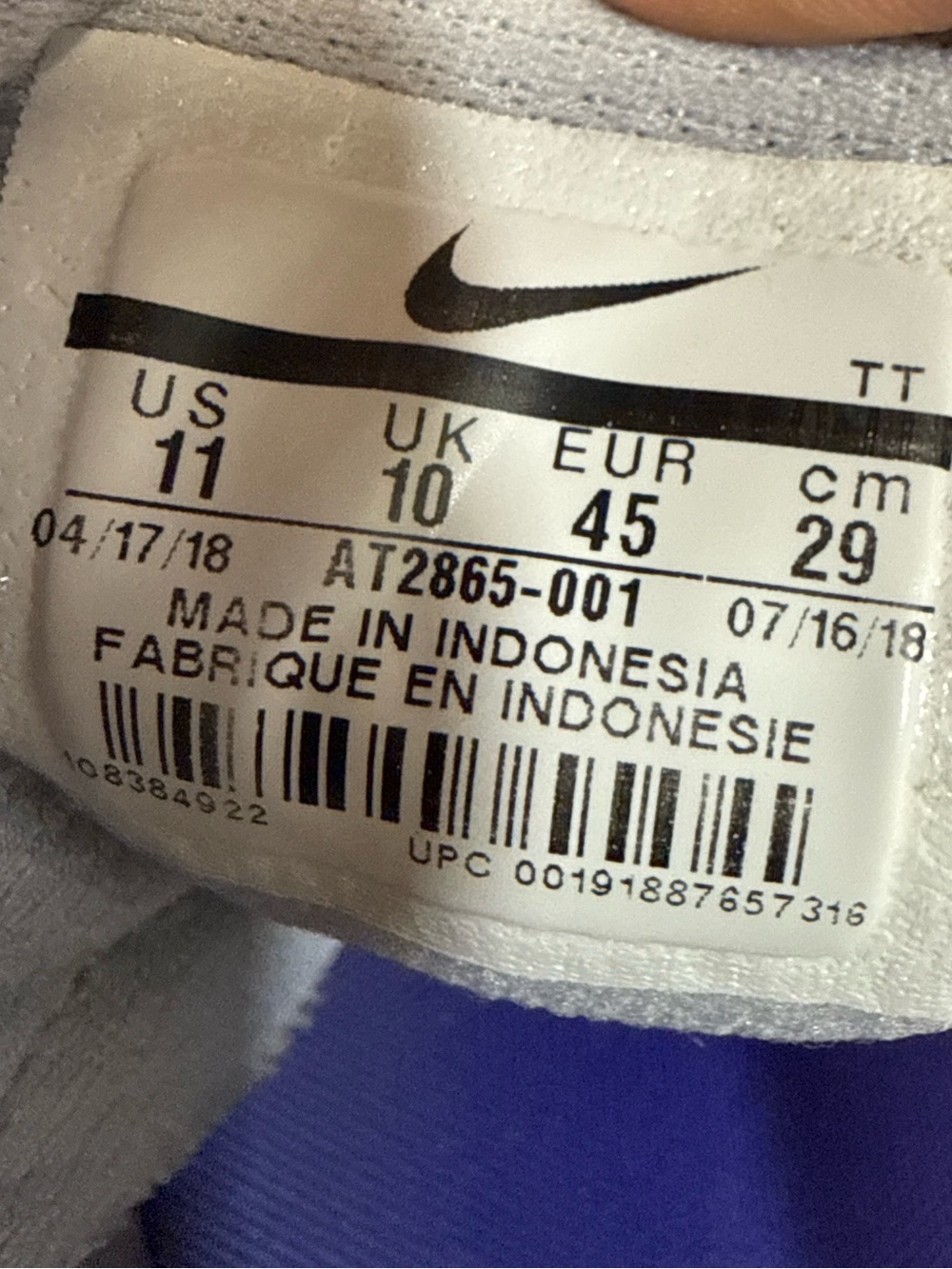 Nike Air Max 95 Gray Purple Aqua Sneakers Men’s Size 11 - Picture 7 of 7